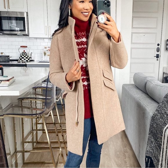 J.Crew Coat Wool Cocoon Tan Camel Jacket Winter Sz 6